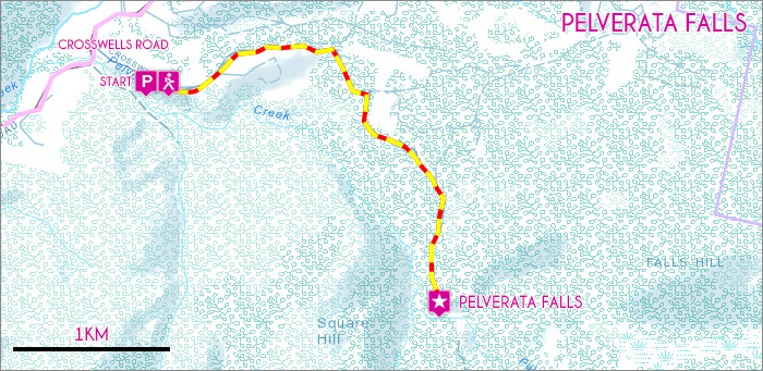 Pelverata Falls Map