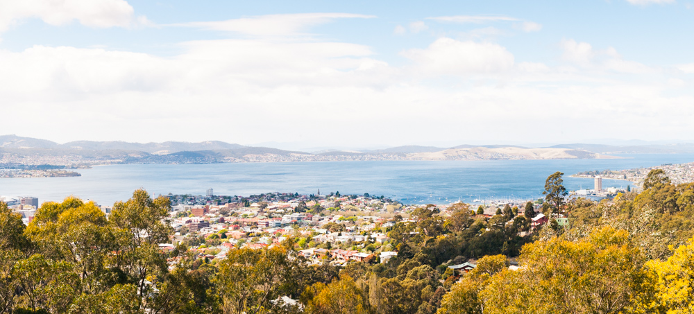 View of Hobart, Sandy Bay and the Derwent River from Knocklofty